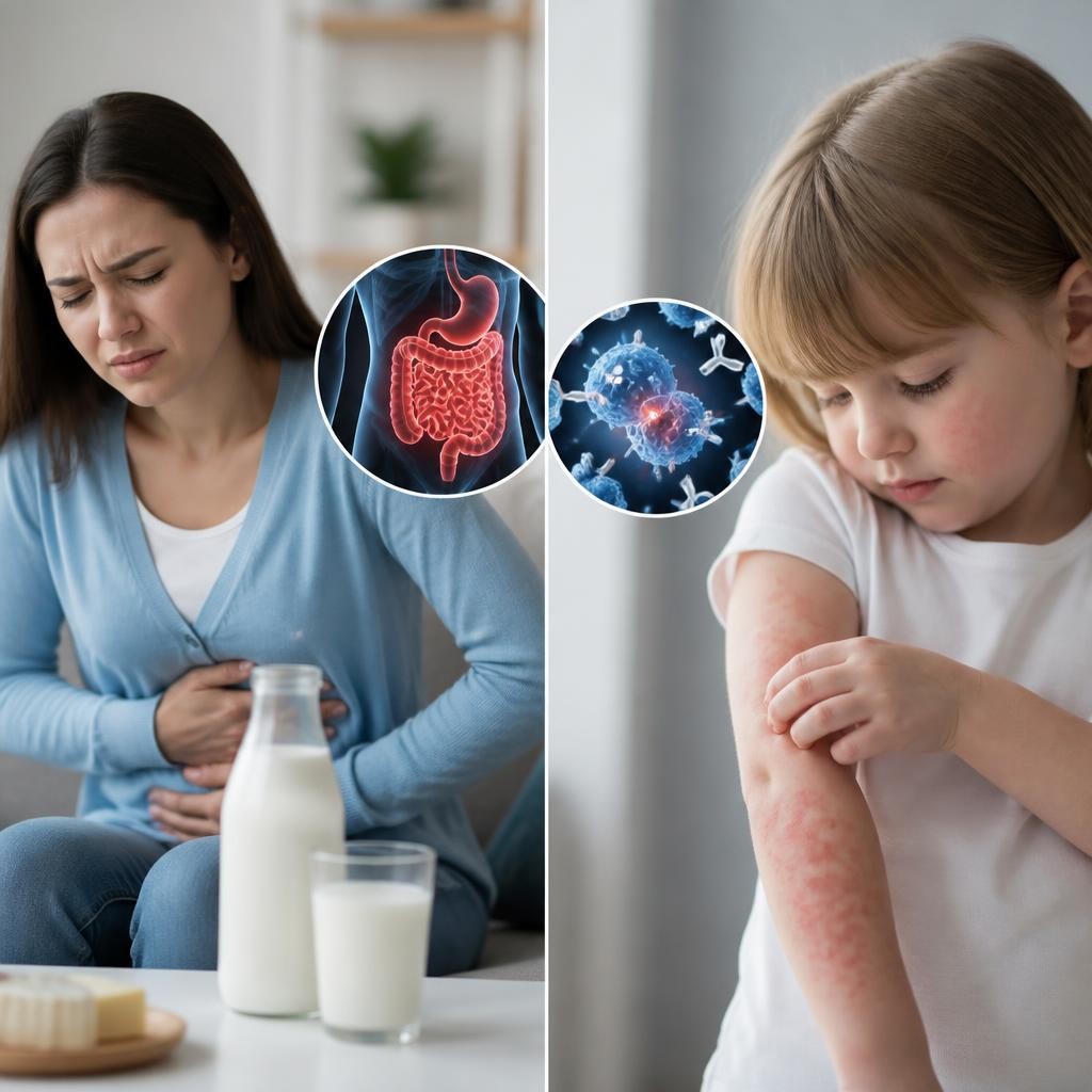 Intolerância à lactose e alergia ao leite: qual é a diferença?