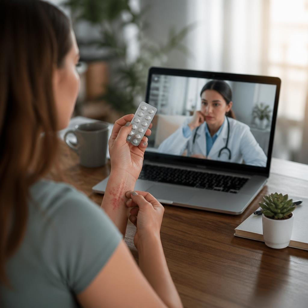 Como relatar uma possível reação a medicamento na teleconsulta?