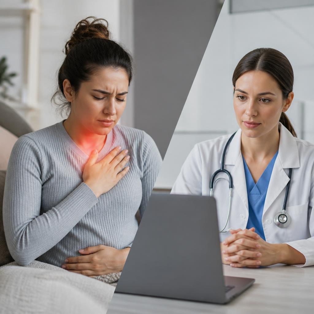 Como identificar sinais iniciais de refluxo gastroesofágico e quando buscar teleconsulta