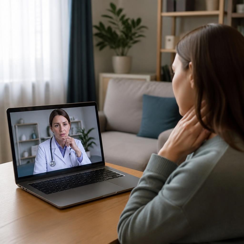 Quais sinais indicam necessidade de exame presencial após teleconsulta?
