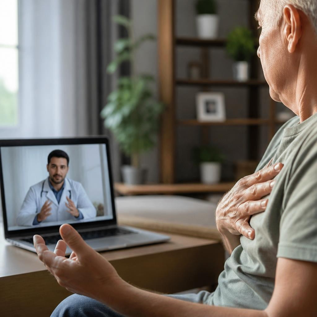 Quando a teleconsulta é indicada para avaliação de sintomas cardiovasculares iniciais?