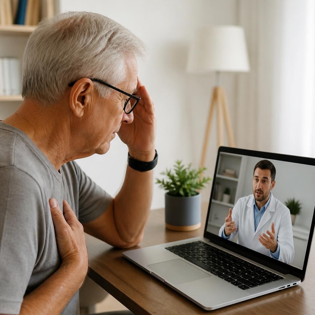 Quais sinais comuns no envelhecimento indicam necessidade de avaliação médica por teleconsulta?