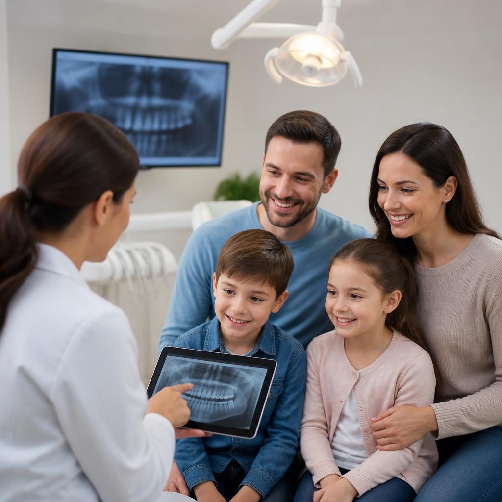 Como funciona a cobertura de exames em planos odontológicos familiares?